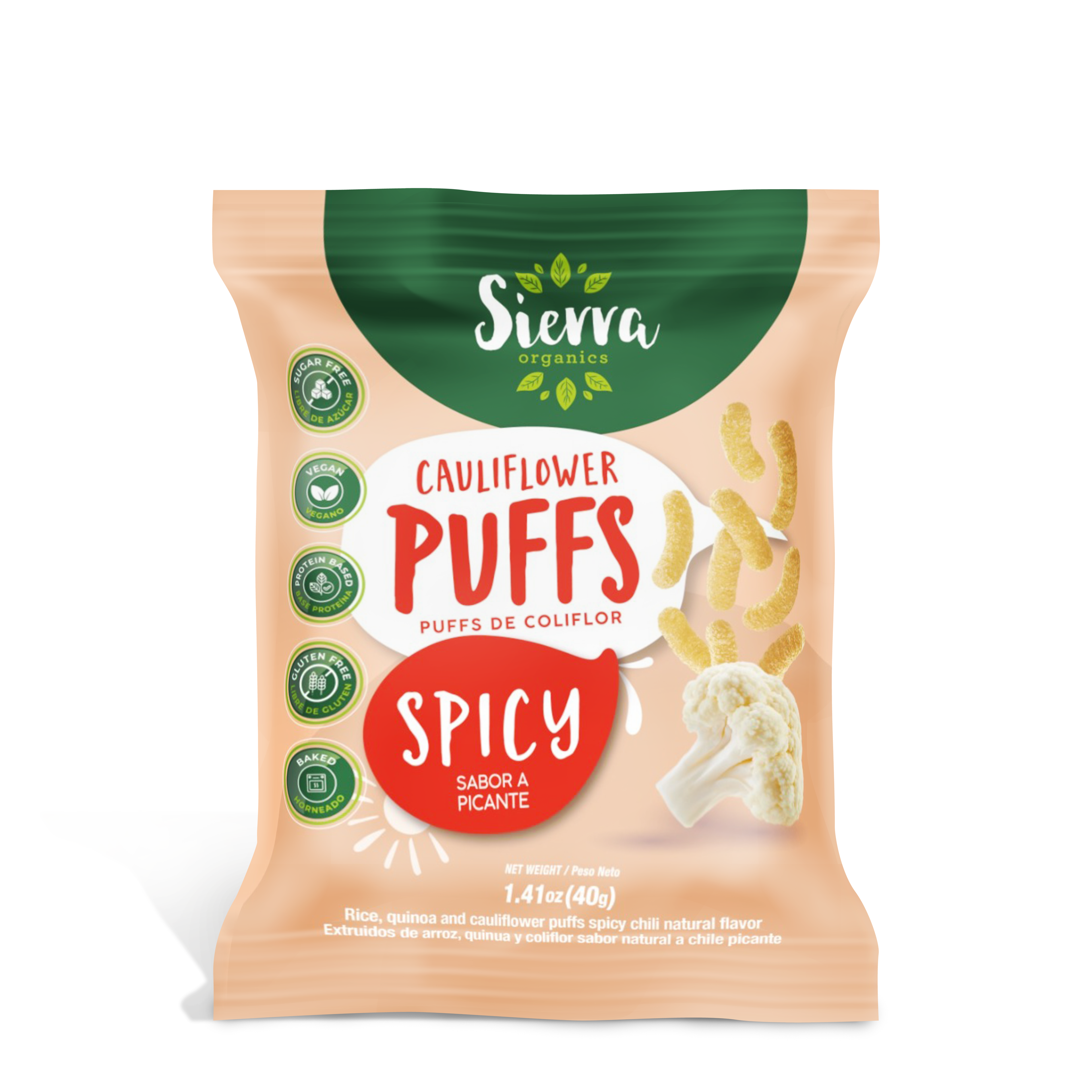 Puffs de Coliflor Picante 40gr