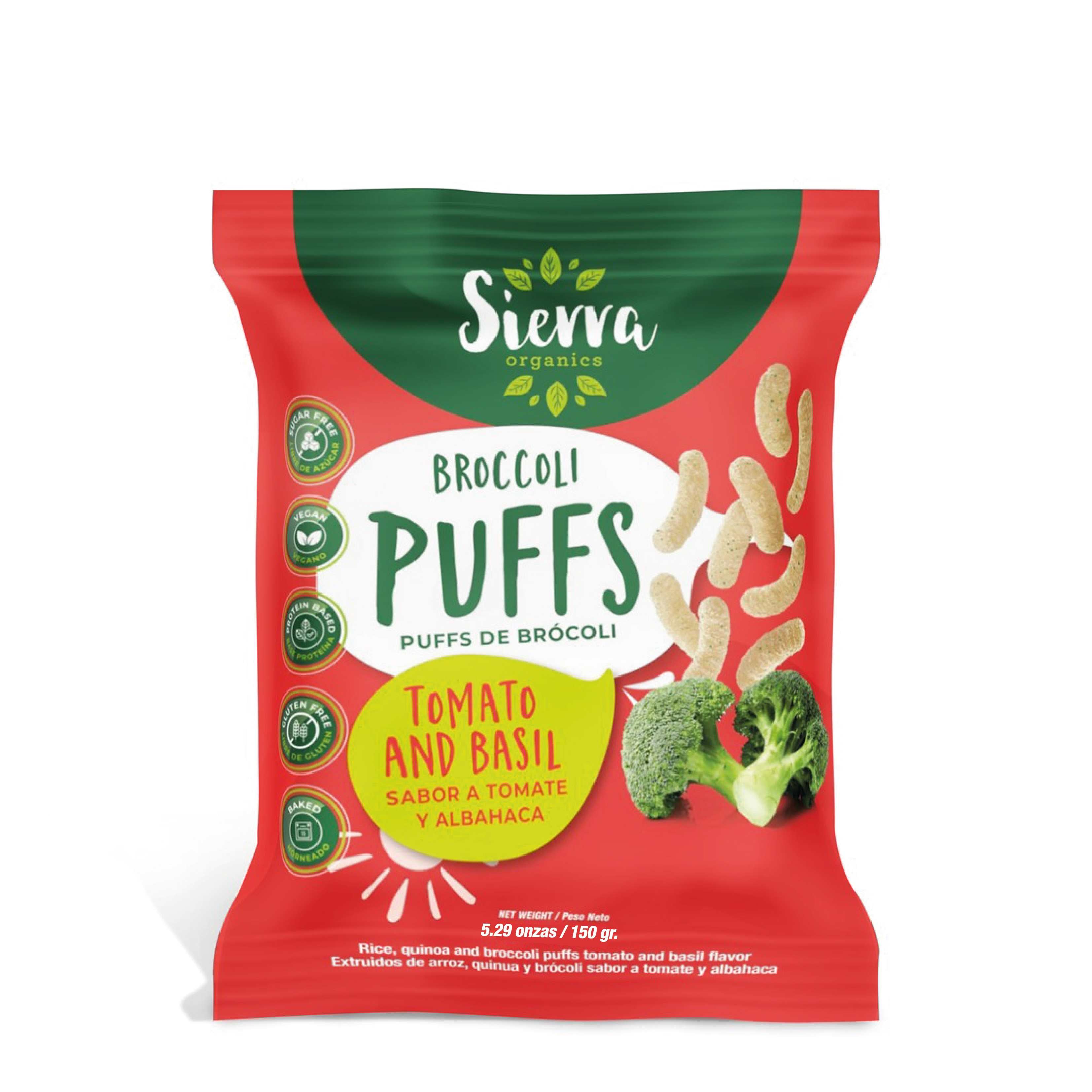Puffs de Brócoli Tomate y Albahaca 150gr
