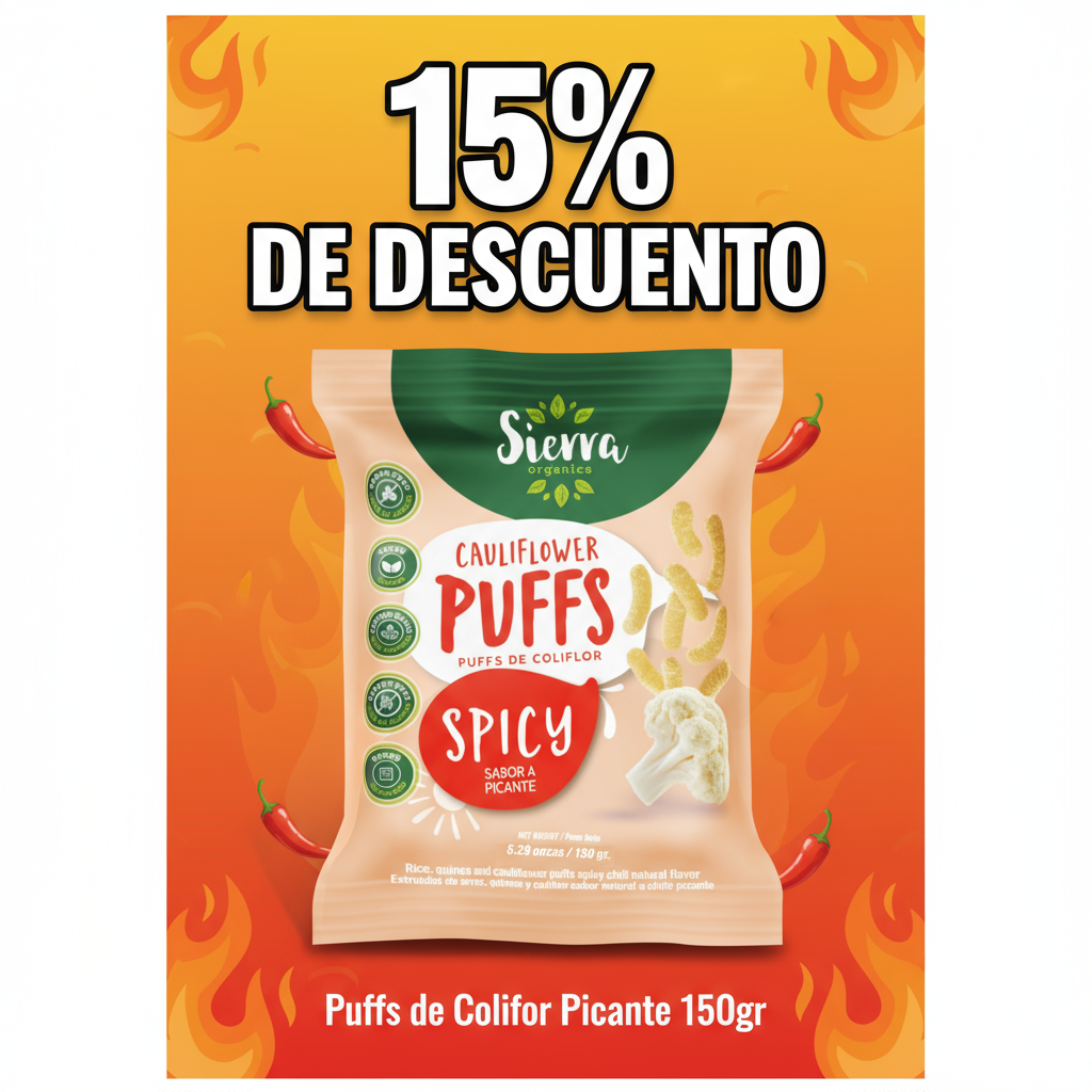 Puffs de Coliflor Picante 150gr